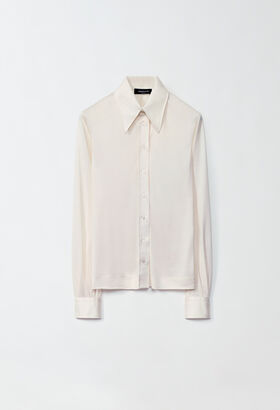 Fabiana Filippi SILK JERSEY SHIRT WHITE CTD224F712D7520000