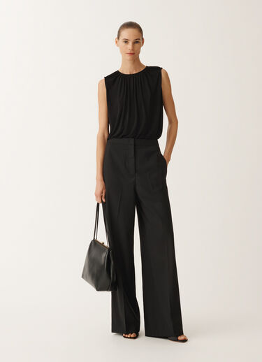 Fabiana Filippi Fluid viscose jersey top, black BLACK TPD265F157D8060000