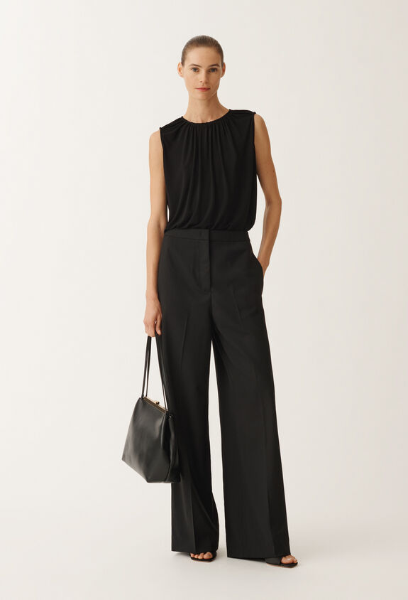 Fabiana Filippi Fluid viscose jersey top, black BLACK TPD265F157D8060000