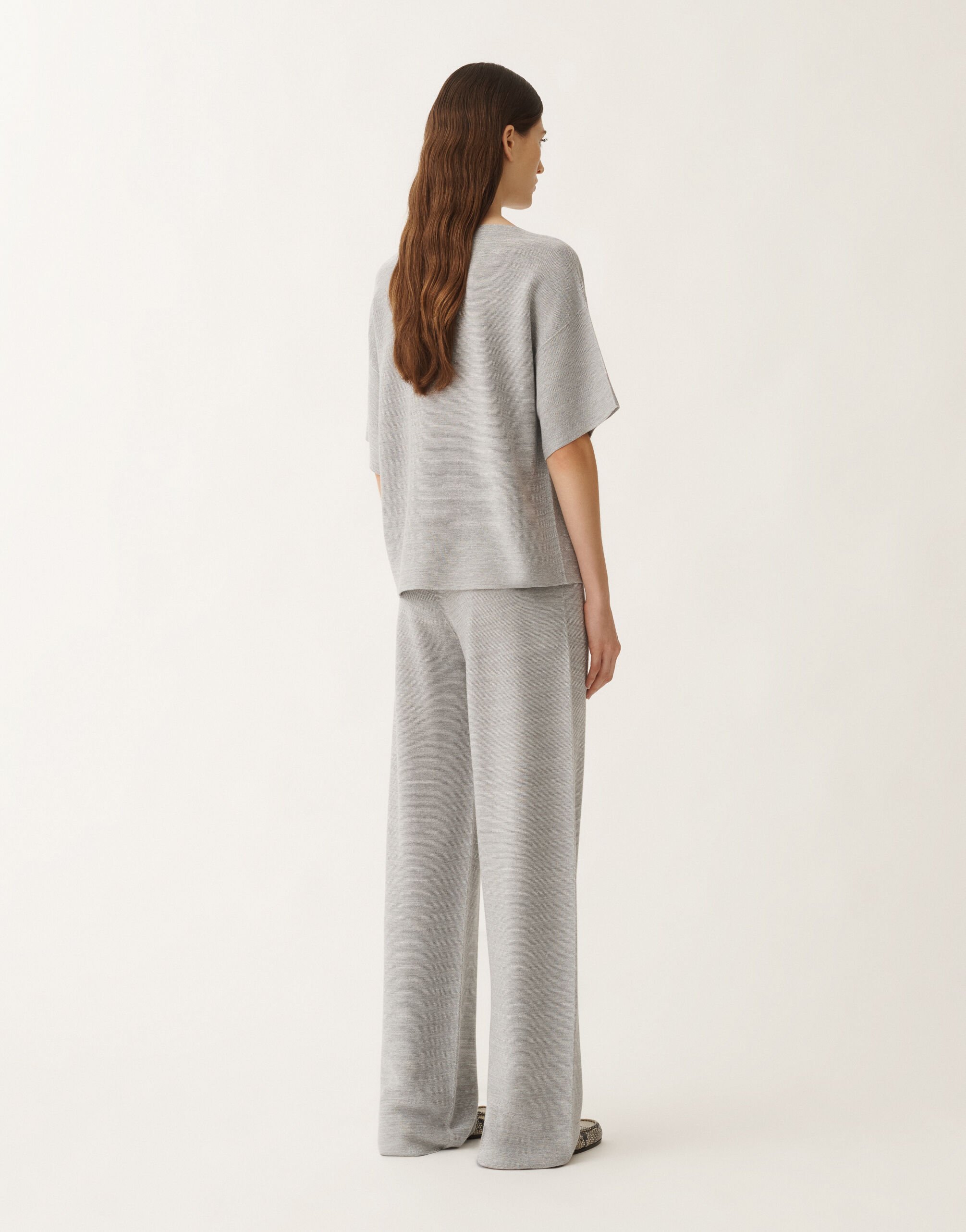 Fabiana Filippi Cotton and lurex sweater, rock grey GREY MAD265F097L2330000