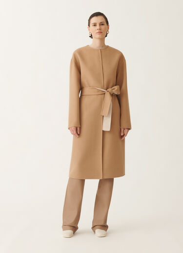 Fabiana Filippi Cappotto in double di lana, vimini e corda MARRONE CTD215F240L5080000