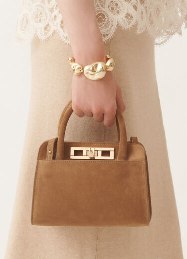 Fabiana Filippi Small suede handbag, wicker BROWN BGD215A853L8070000