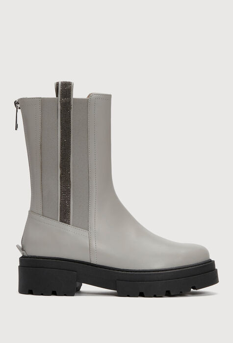 Fabiana Filippi Leather boots, rock grey ASD213A815H9870000