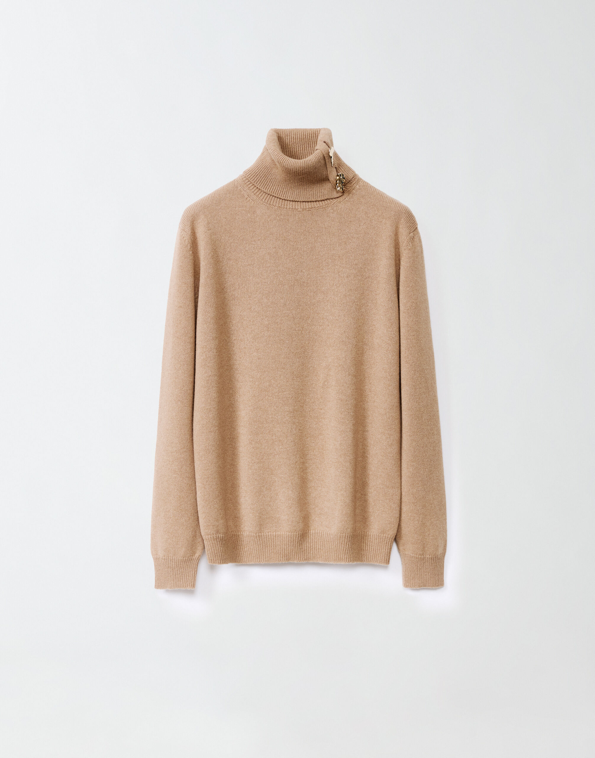 Cashmere sweater with Fabula buttons camel for Women Fabiana Filippi