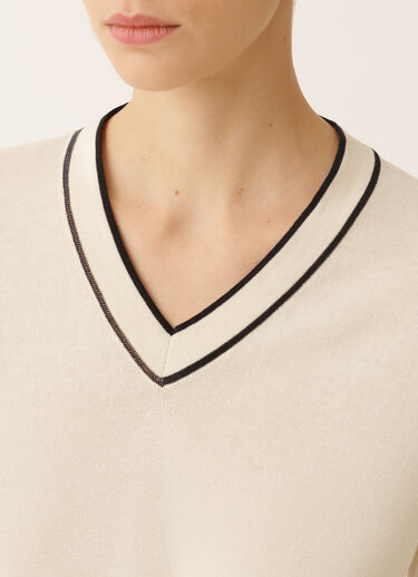 Pull en coton biologique, beurre et bleu nuit Fabiana Filippi Pull en coton biologique, beurre et bleu nuit BLEU NUIT MAD276F060M1810000