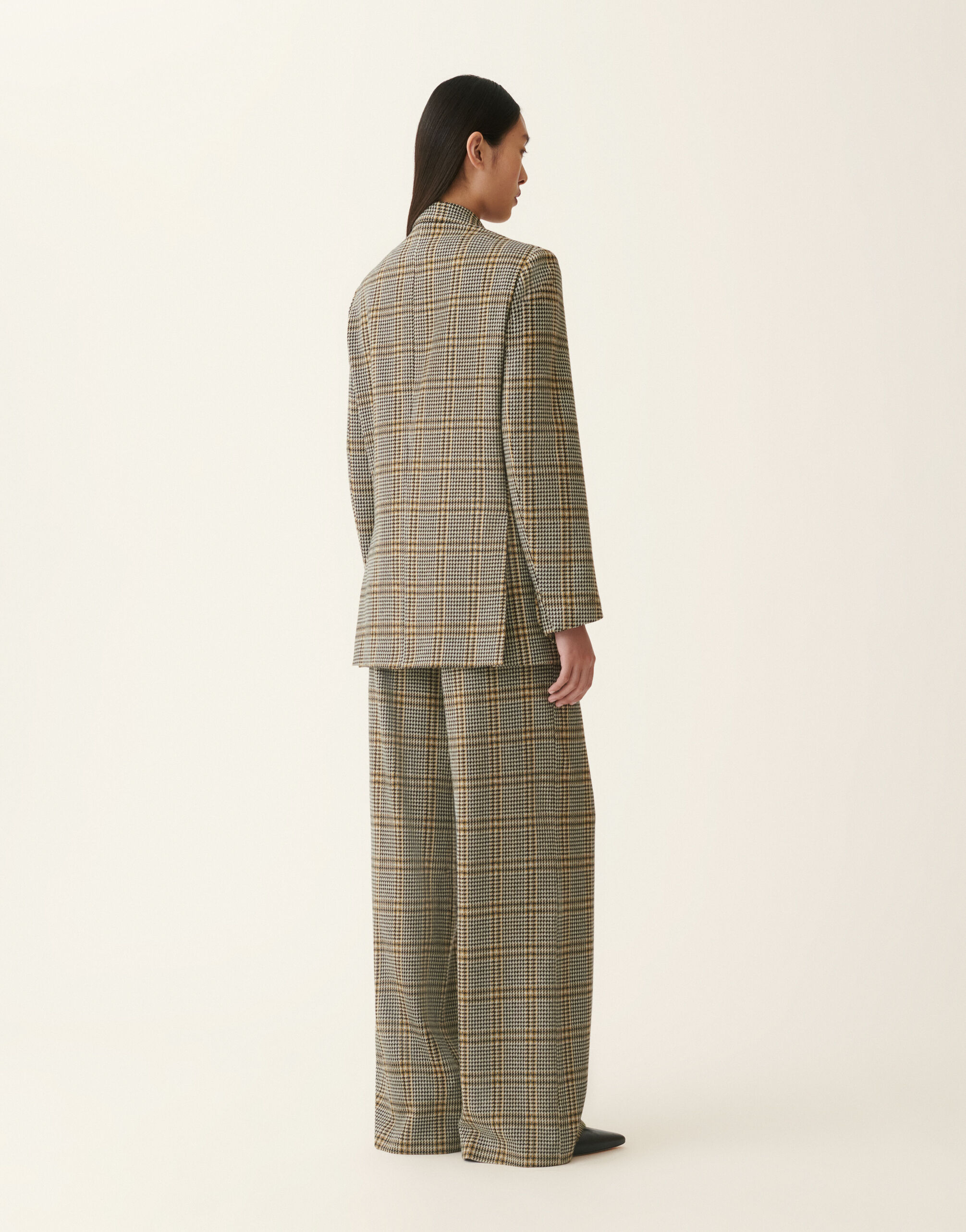 Fabiana Filippi Double-breasted check jersey jacket, gray Gray GCD226F179M4050000