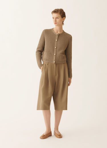 Fabiana Filippi Cotton ribbon cardigan, khaki KHAKI MAD276F513D6630000