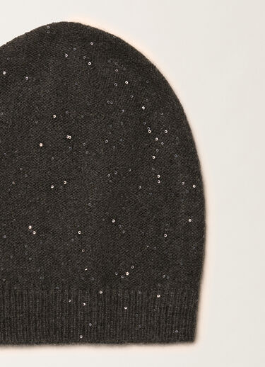 Fabiana Filippi Wool and silk hat with sequins, slate Grey SAD225A986D2960000