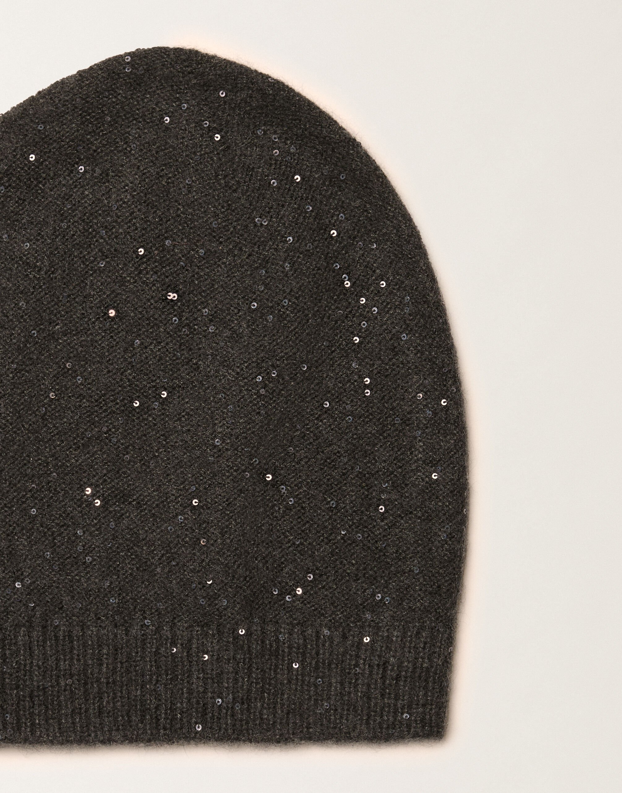 Fabiana Filippi Wool and silk hat with sequins, slate Grey SAD225A986D2960000