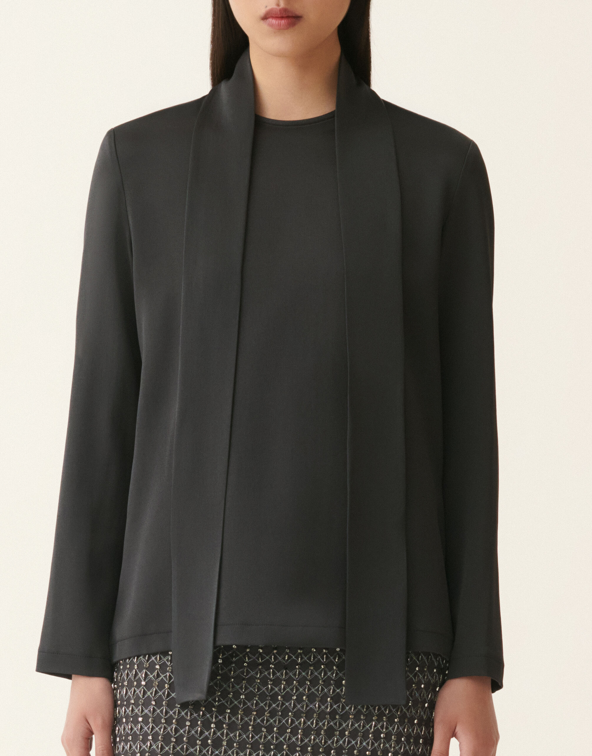 Enver satin top, charcoal Fabiana Filippi Enver satin top, charcoal Charcoal TPD226F682M4650000