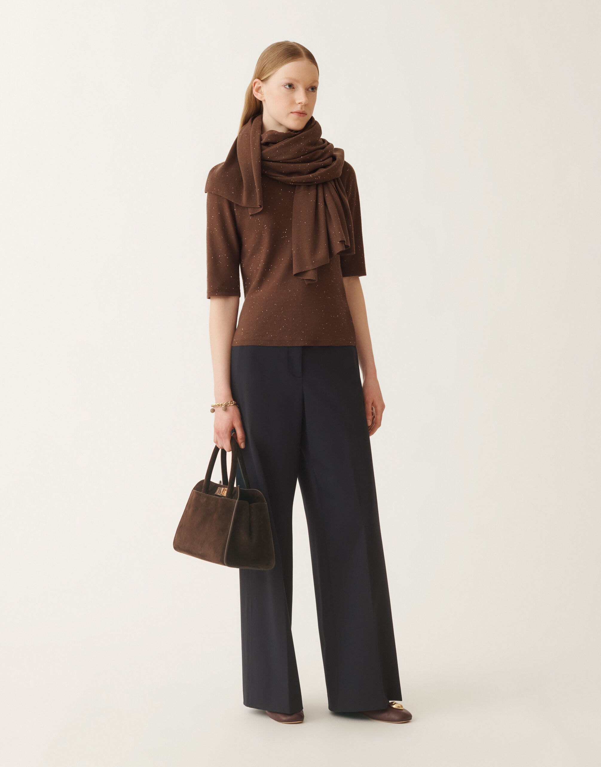 Fabiana Filippi ウールシルク　トップス　新品 Wool sweater with sequins, ebony for Women | Fabiana Filippi®