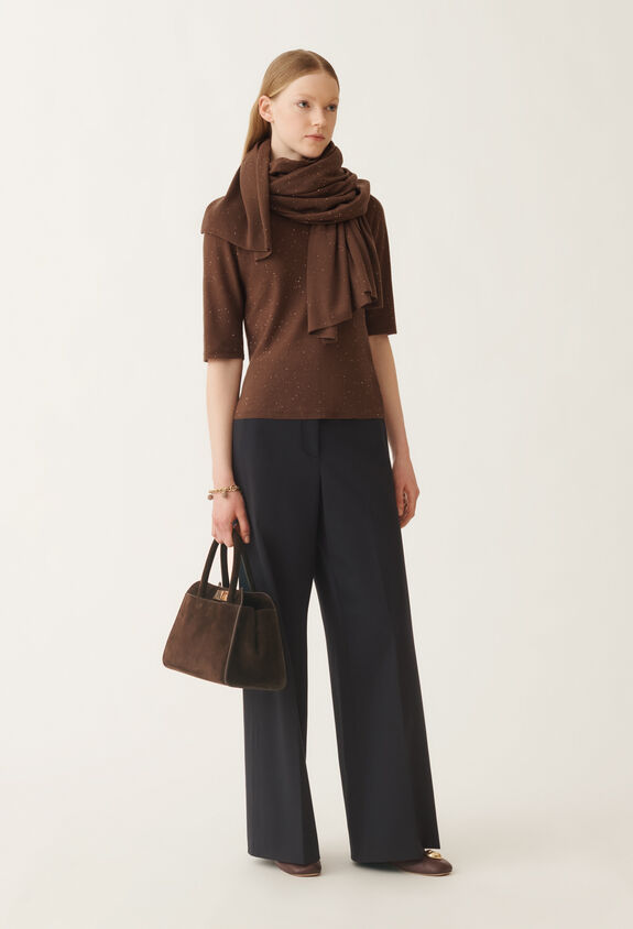 Fabiana Filippi Wool sweater with sequins, ebony BROWN MAD215F088L5570000