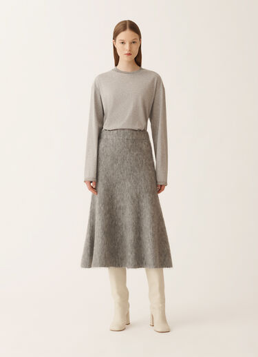 Fabiana Filippi Brushed merino and mohair skirt, rock Grey GND225F803L6200000