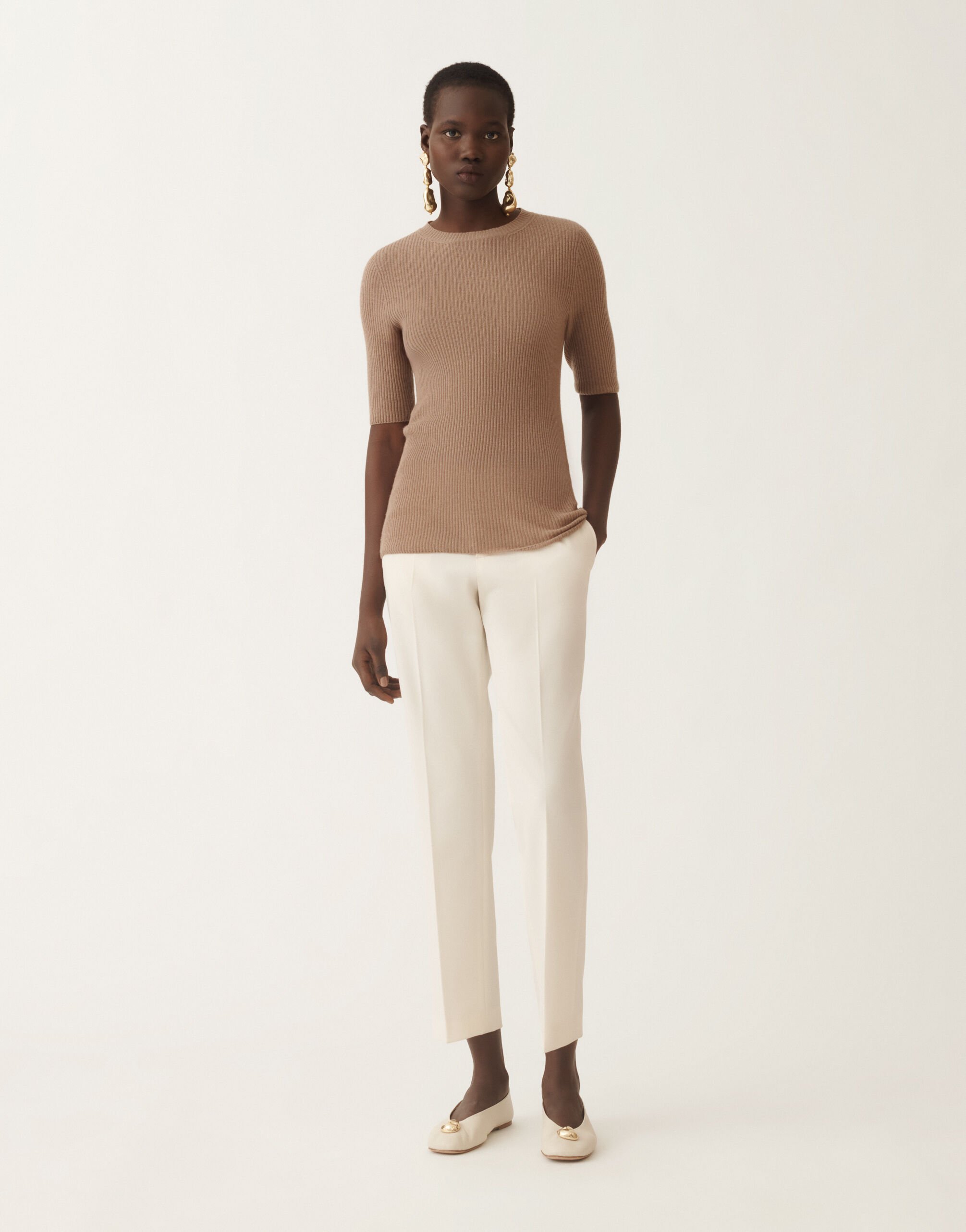 Fabiana Filippi Pullover in Platin, Rinde Braun MAD215F022D2300000