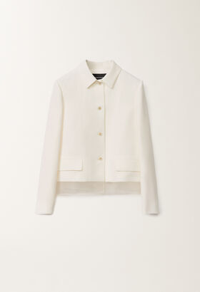 Fabiana Filippi Linen and viscose chasseur jacket, white VANILLA GCD275F677D7870000