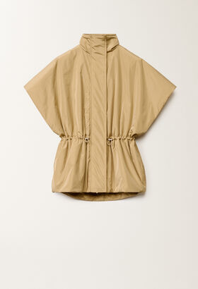 Fabiana Filippi Short technical taffeta cape, gold WHITE CTD265F225D8040000