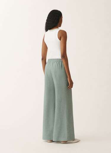 Fabiana Filippi Pantalon Amelia en toile de lin, bleu pétrole TURQUOISE PAD275F291D8350000