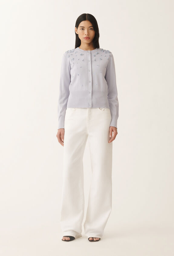 Fabiana Filippi Cotton cardigan, mauve LAVENDER MAD275F543L3350000