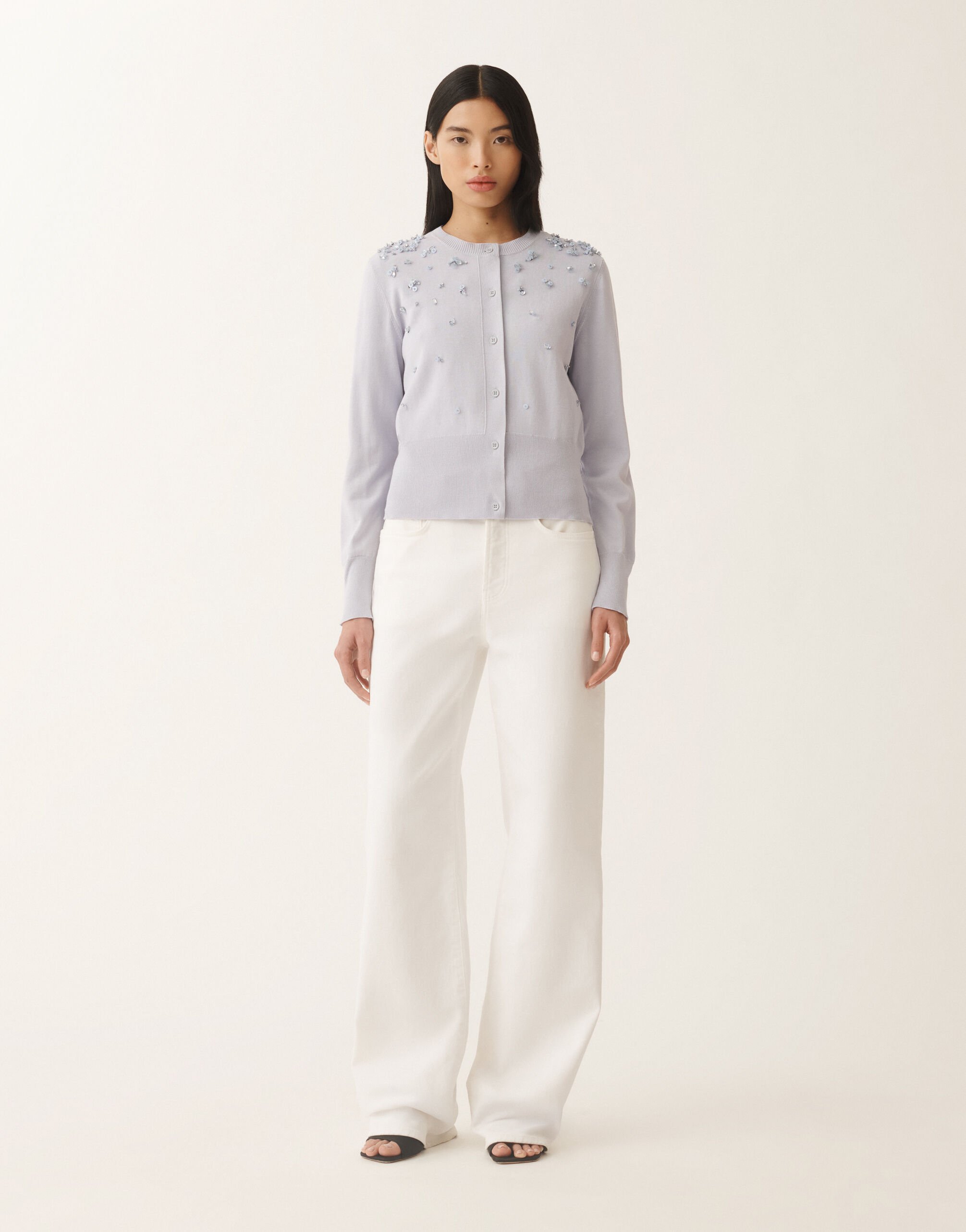 Fabiana Filippi Cotton cardigan, mauve LAVENDER MAD275F543L3350000