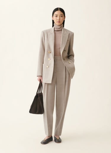 Blazer doppiopetto in mouliné, moka meringa Fabiana Filippi Blazer doppiopetto in mouliné, moka meringa Moka meringa GCD216F179D9830000