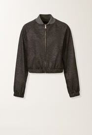 Fabiana Filippi Boiled wool jersey bomber, slate Grey GCD225F645L6410000