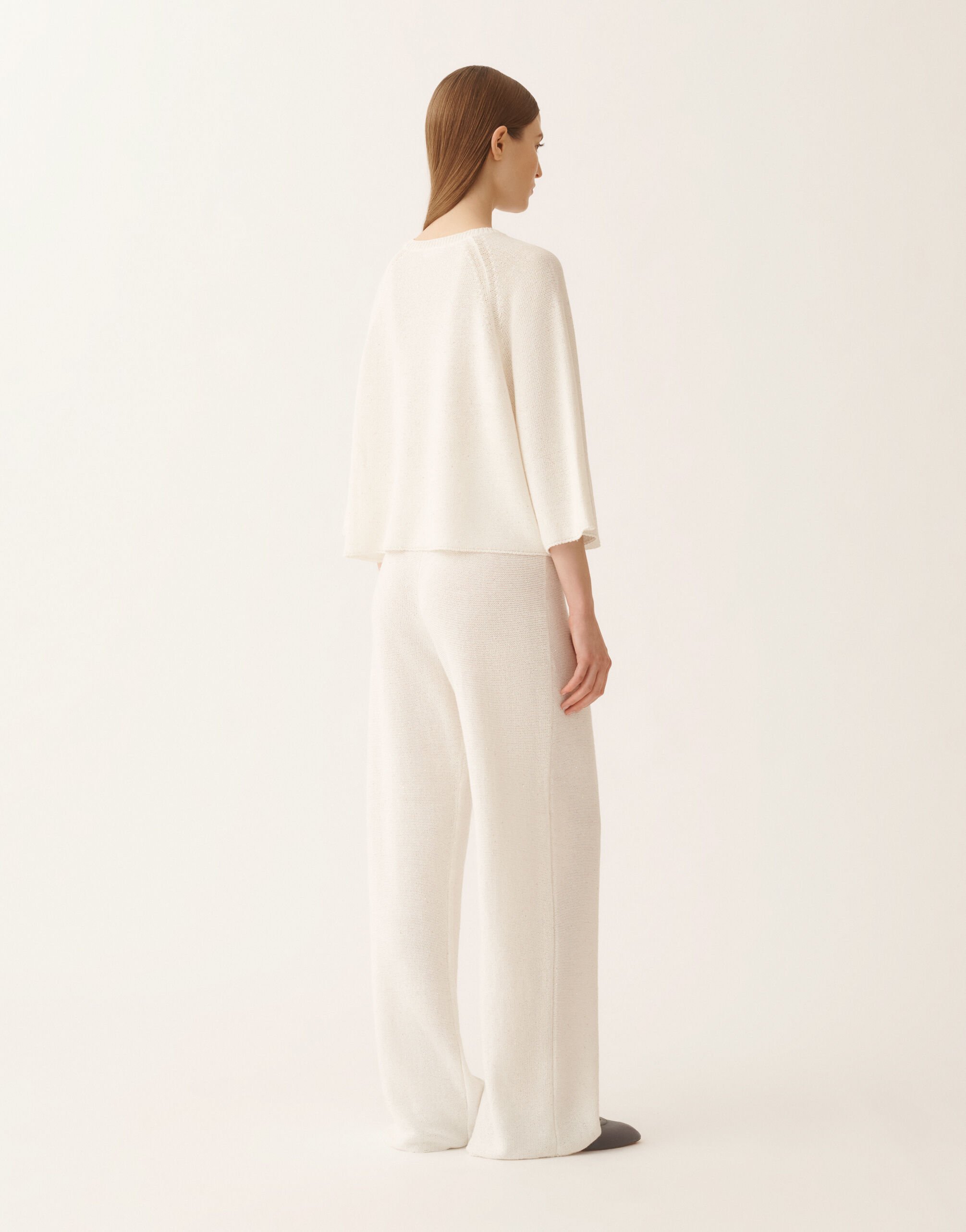 Fabiana Filippi White cotton and linen cape with sequins White MAD266F349D2730000