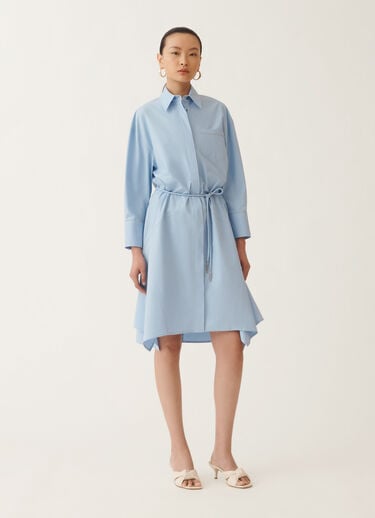 Fabiana Filippi Hemdblusenkleid aus Stretch-Popeline, hellblau HELLBLAU ABDC02F113H5450000