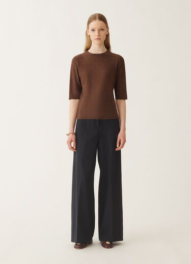 Fabiana Filippi Wool sweater with sequins, ebony BROWN MAD215F088L5570000