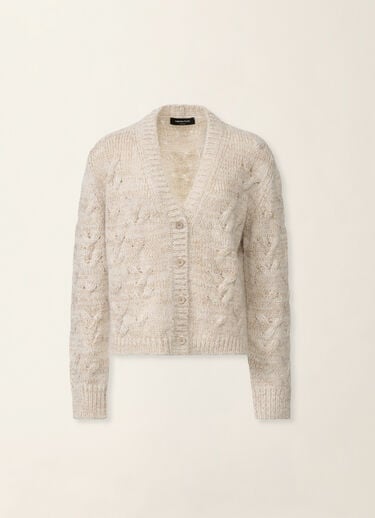 Platinum, mohair and sequin cardigan, cachà Fabiana Filippi Platinum, mohair and sequin cardigan, cachà Cachà MAD226F449M4170000