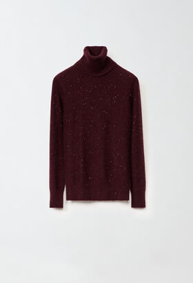 Fabiana Filippi Sweater with sequins, burgundy BLUE MAD214F096D7230000