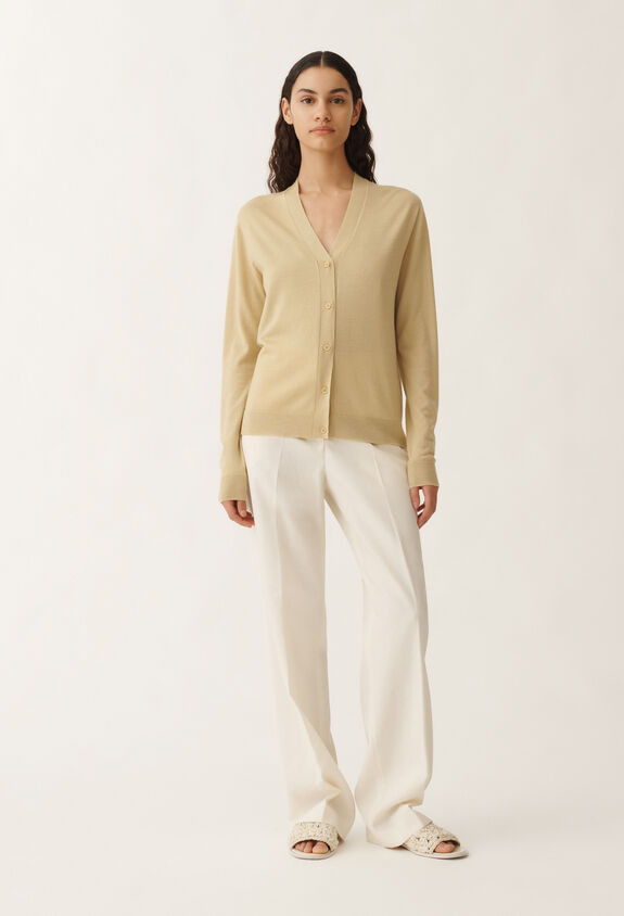 Fabiana Filippi Cashmere and silk cardigan, gold YELLOW MAD265F008N9070000