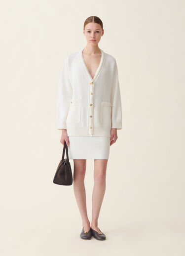 Fabiana Filippi Cardigan en laine mérinos, raphia Raphia MAD216F063D4620000