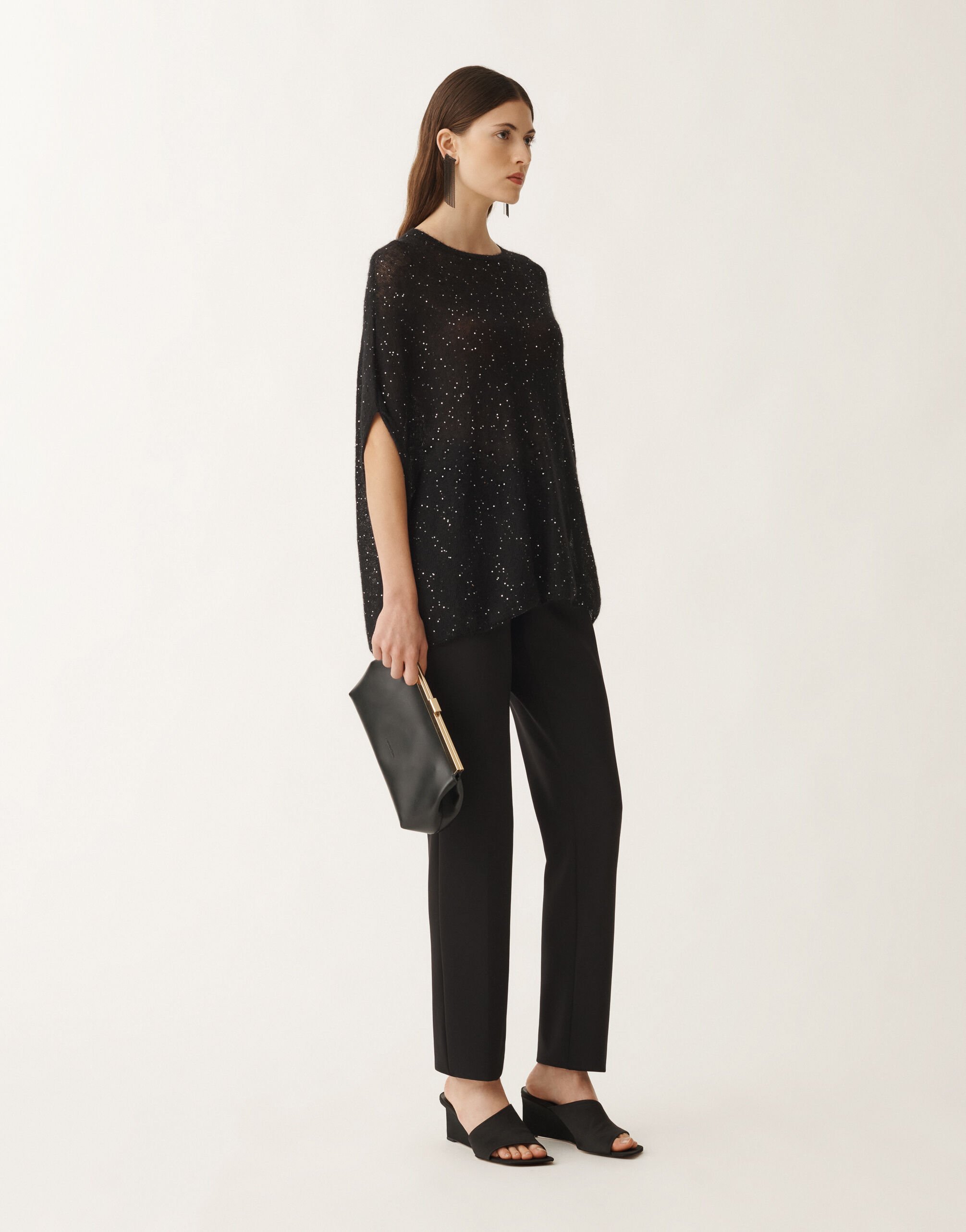 Fabiana Filippi Mohair cape, black BLACK MAD265F082D8170000