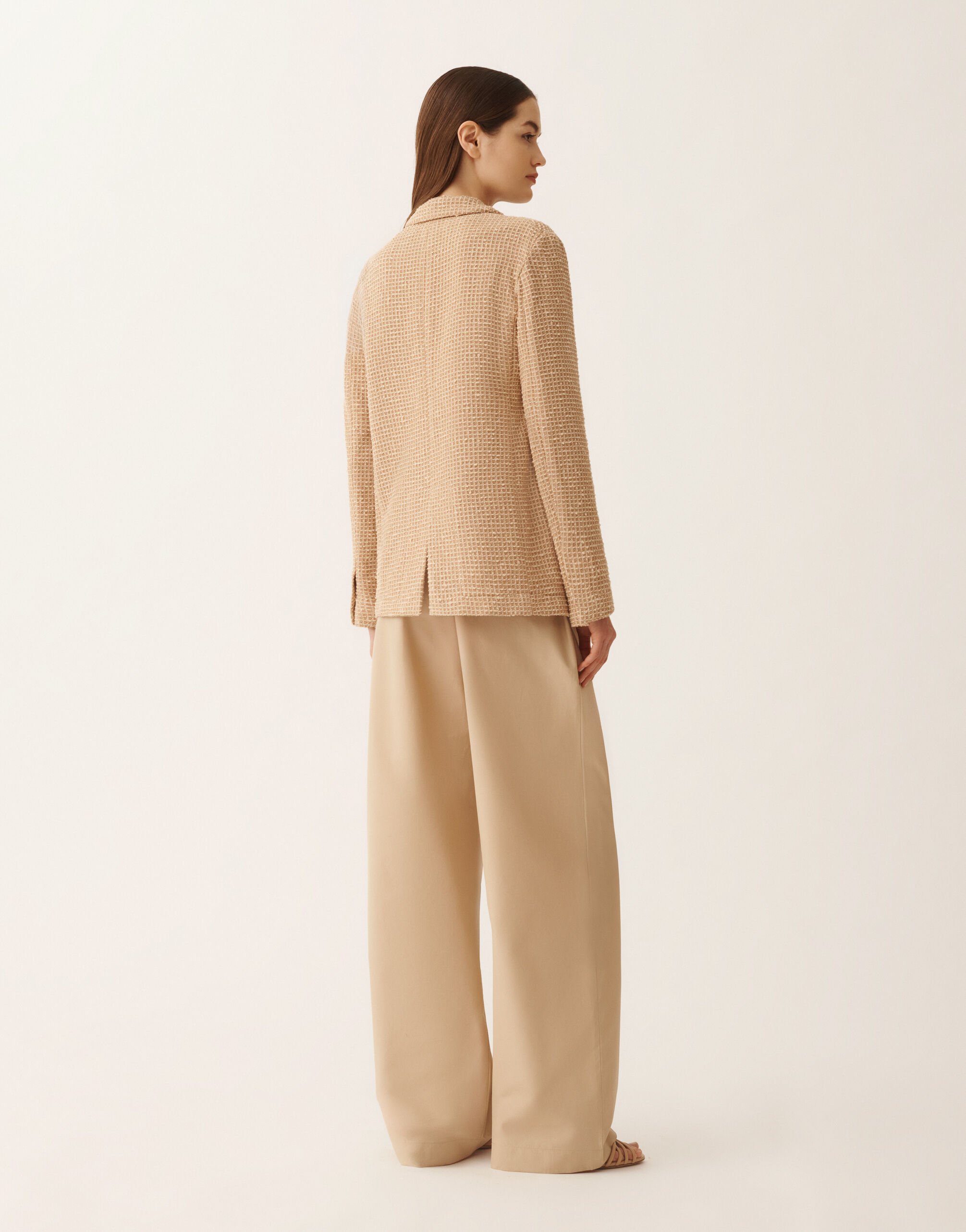 Fabiana Filippi Oversized jacket in cotton mesh and sequins, maple ACER GCD276F218D9660000