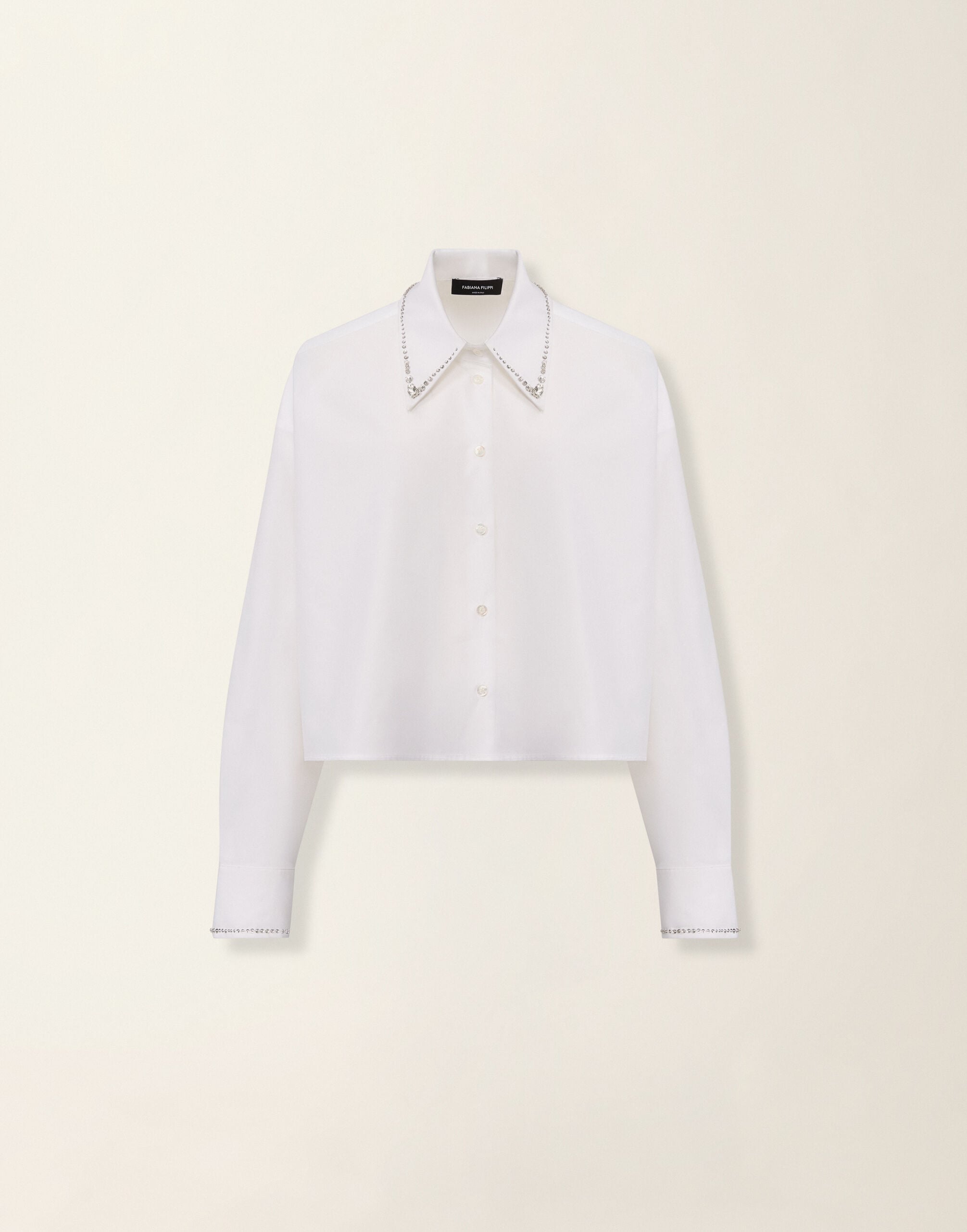 Fabiana Filippi Cropped Hemd aus Popeline, optisches weiß Optisches weiß CAD216F313M2680000
