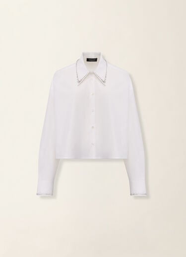 Fabiana Filippi Cropped Hemd aus Popeline, optisches weiß Optisches weiß CAD216F313M2680000