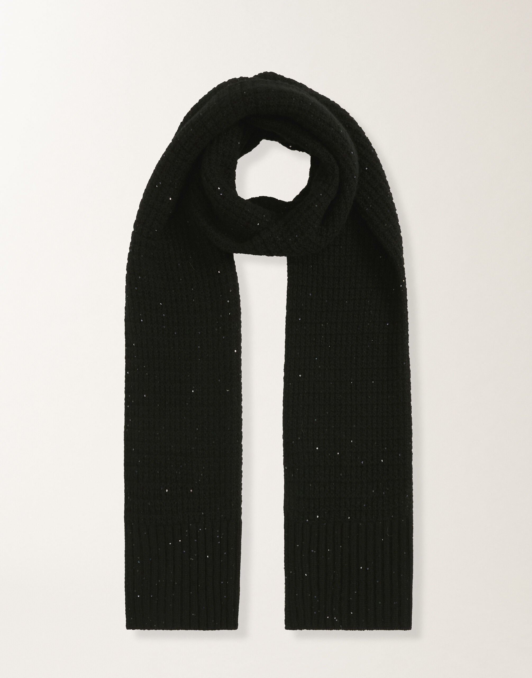 Fabiana Filippi Wool and silk scarf with sequins, black Black SAD225A953L6170000