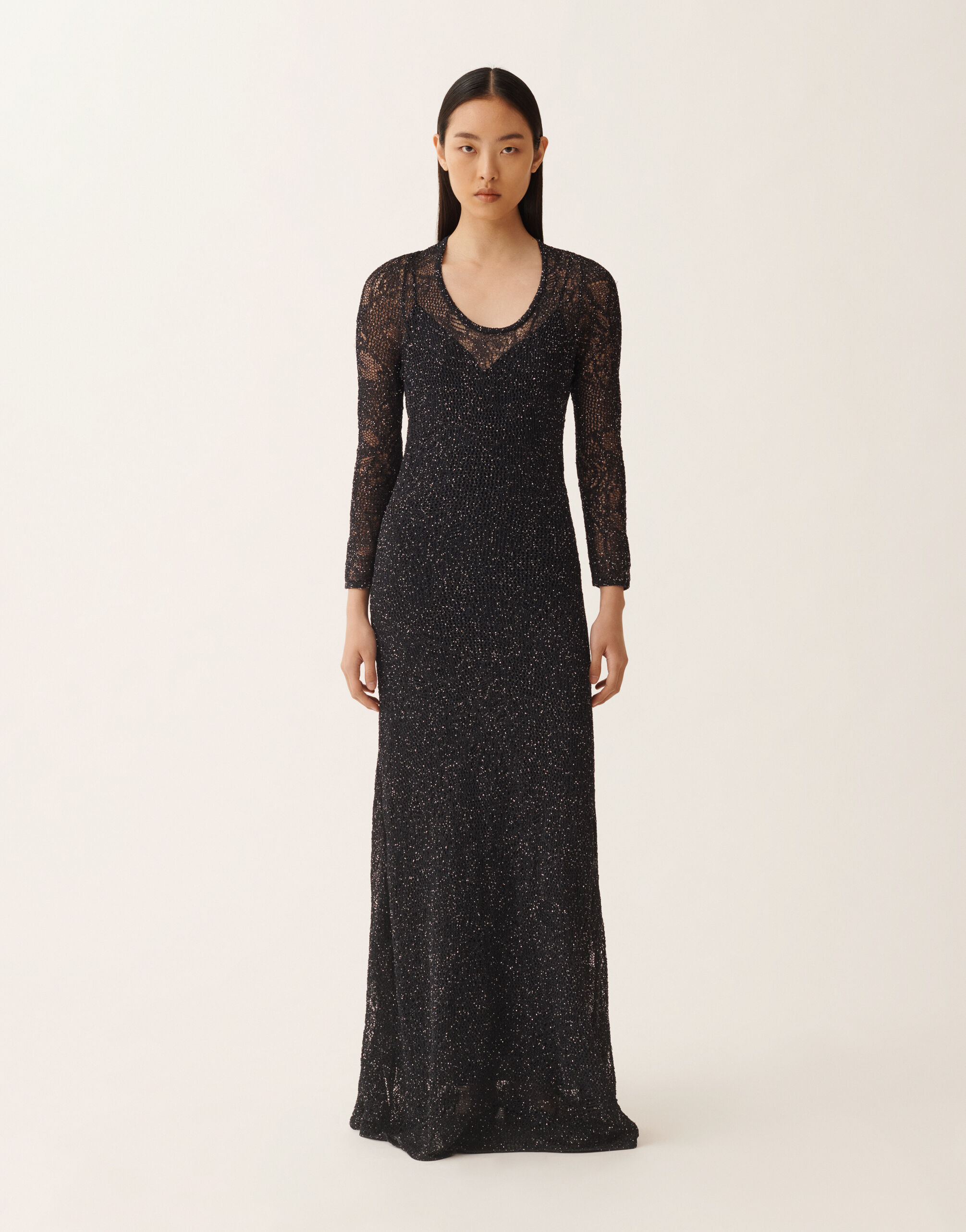 Fabiana Filippi Vestido en micro lentejuelas azul medianoche AZUL MEDIANOCHE ABD276F606D8640000