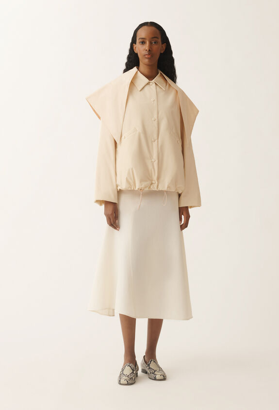 Fabiana Filippi Giacca coach in taffetà tecnico, vaniglia BIANCO CTD265F247L1930000
