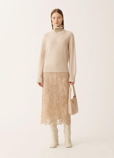 Fabiana Filippi Wool and silk sweater with sequins, cord Beige MAD225F528D2960000