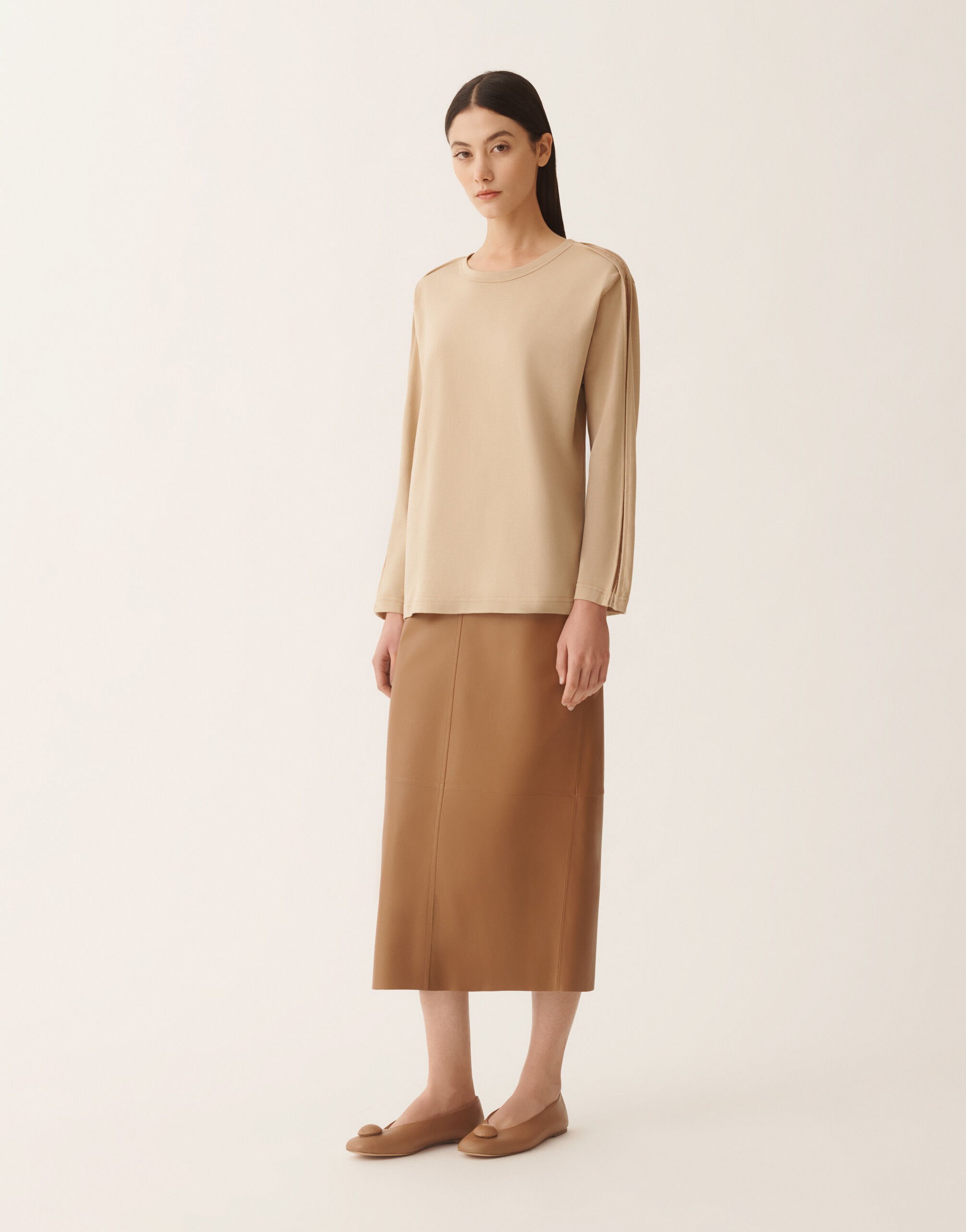 Fabiana Filippi T-Shirt aus Jersey, acero Beige JED266F142L9020000