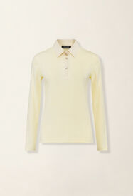 Fabiana Filippi Ribbed cotton jersey long-sleeved T-shirt, vanilla yellow Vanilla yellow JED226F552M4560000