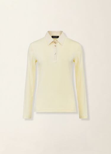 Ribbed cotton jersey long-sleeved T-shirt, vanilla yellow Fabiana Filippi Ribbed cotton jersey long-sleeved T-shirt, vanilla yellow Vanilla yellow JED226F552M4560000