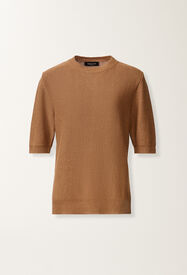 Fabiana Filippi Suéter de algodón y lino con lentejuelas, mimbre Mimbre MAD266F490D2730000