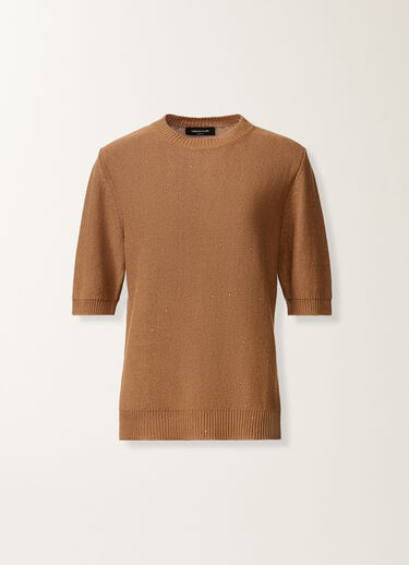 Fabiana Filippi Cotton and linen sweater with sequins, wicker Wicker MAD266F490D2730000