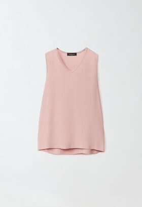 Fabiana Filippi Silk marocain vest top, medium pink PINK JED224F278SK000000