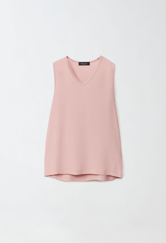 Fabiana Filippi Silk marocain vest top, medium pink PINK TPD224F773SK110000