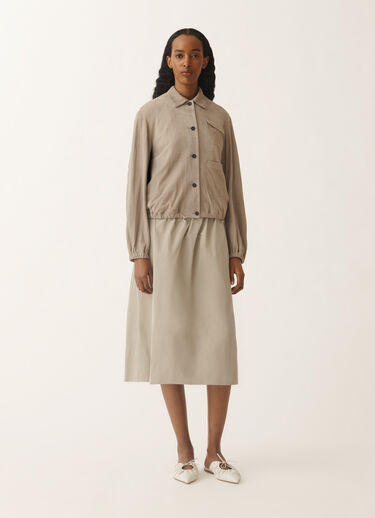 Fabiana Filippi Pleated suede bomber jacket, clay CLAY PLD275F708L4100000