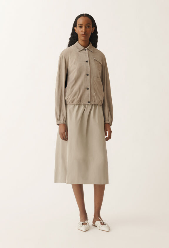 Fabiana Filippi Pleated suede bomber jacket, clay CLAY PLD275F708L4100000