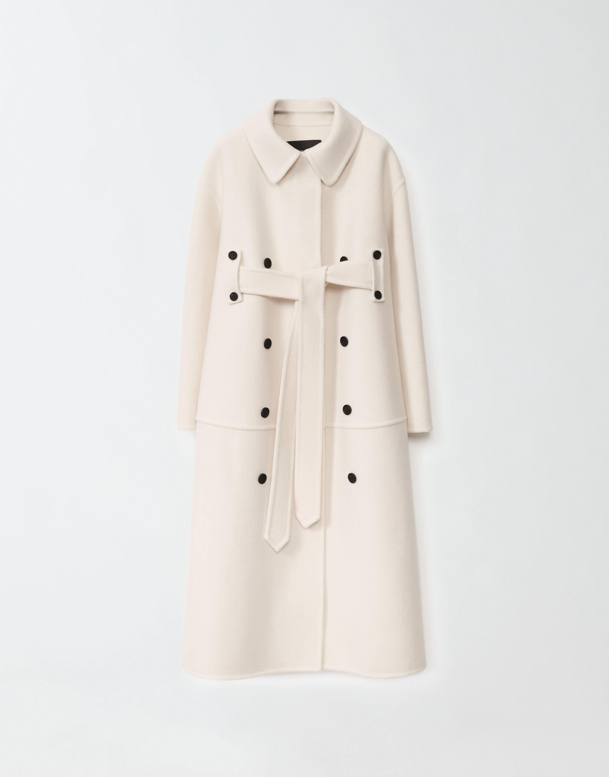 White boiled wool coat hot sale